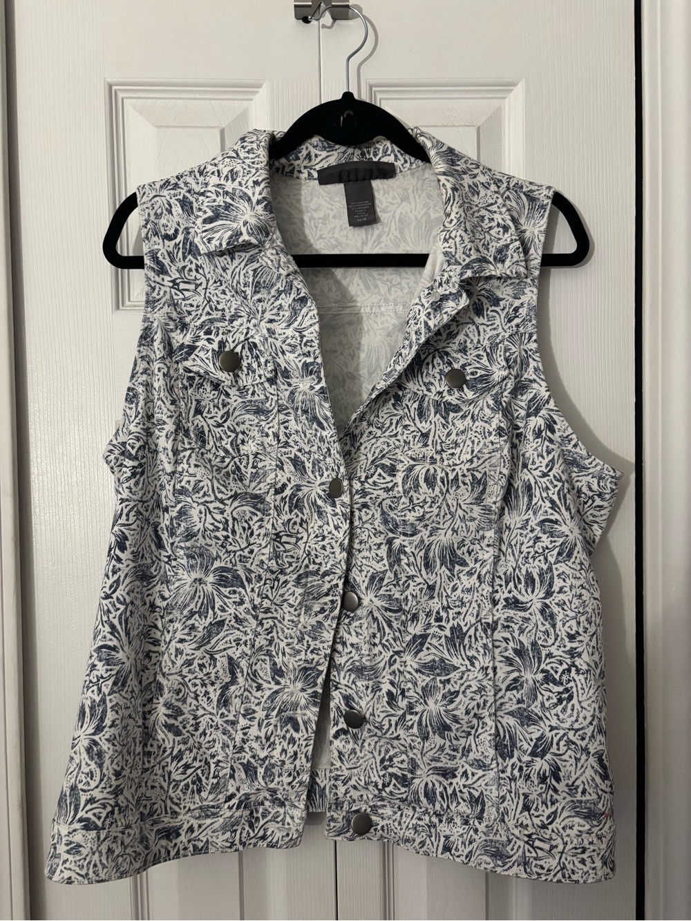 Denim Floral Vest